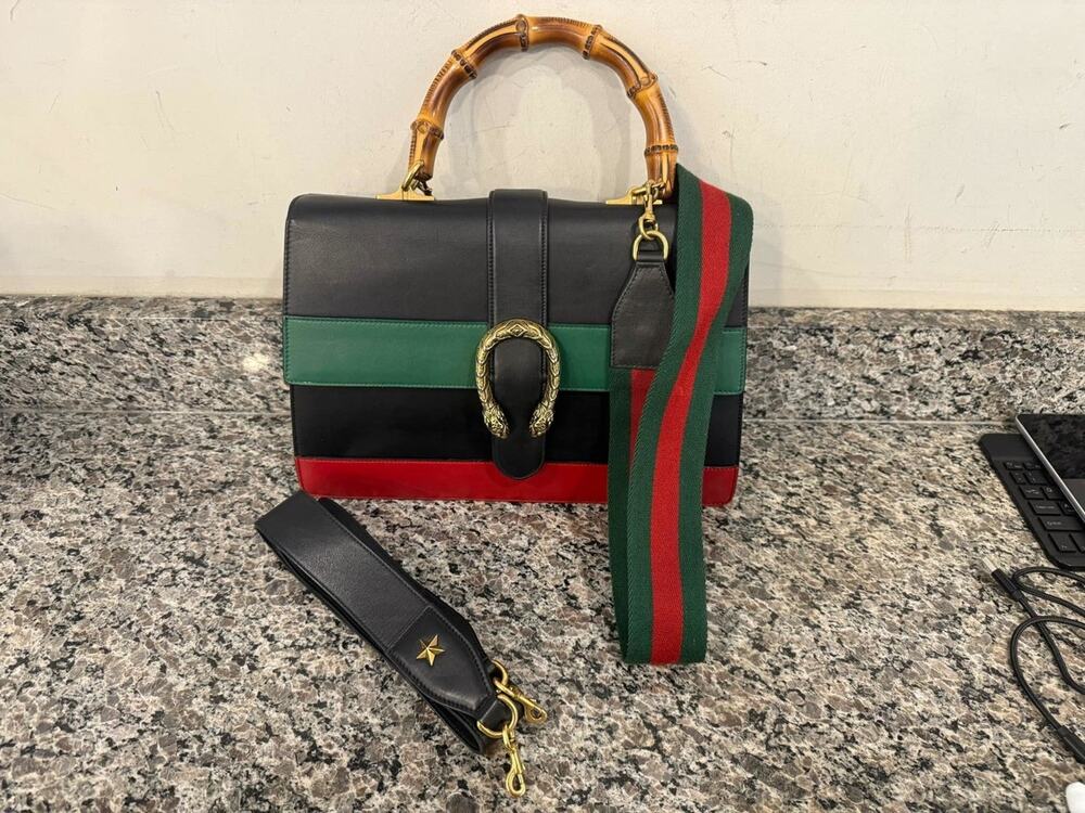 Gucci Dionysus Bamboo Top Handle Bag Colorblock Leather Large SPB JDW (339229)
